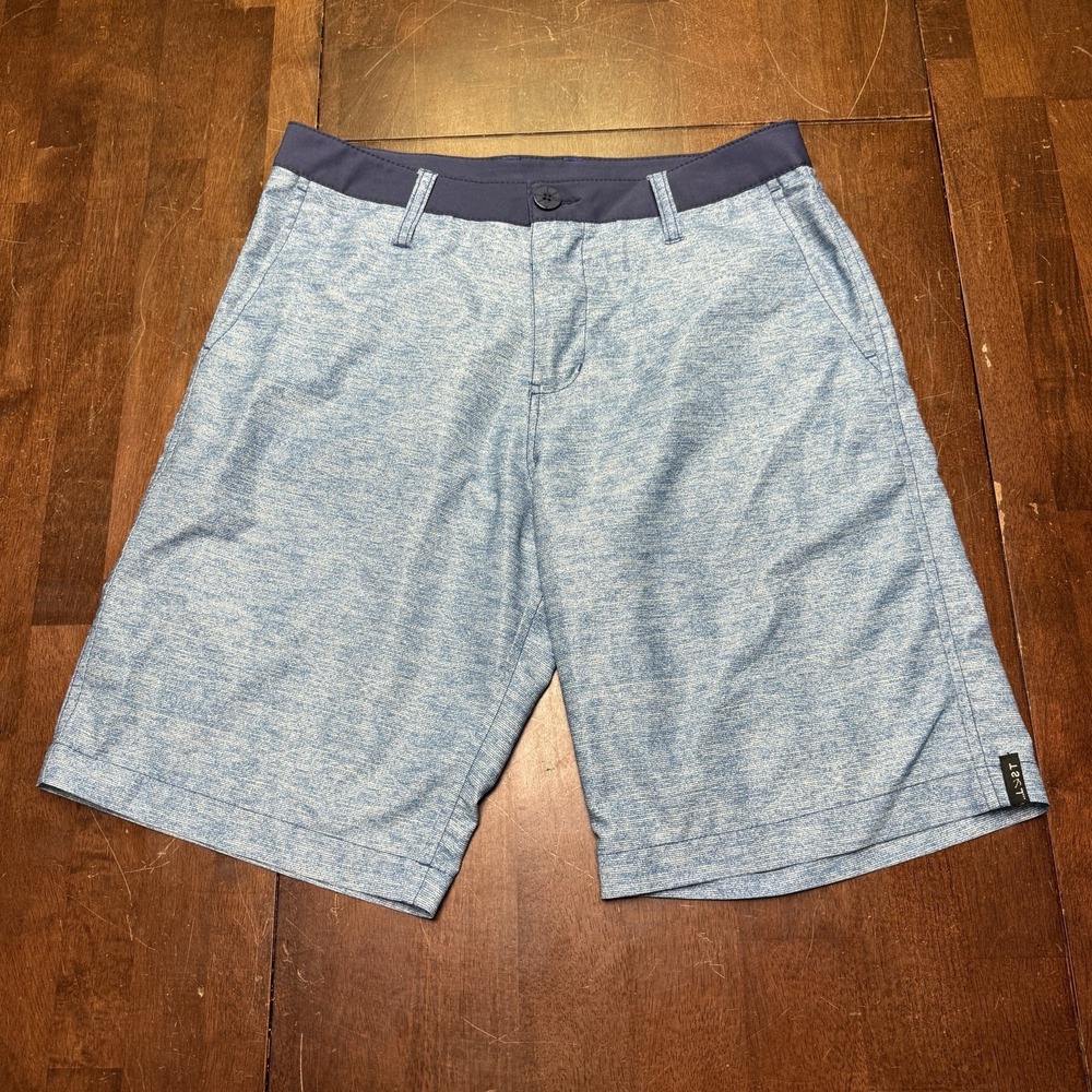Lost Enterprises Mens Board Shorts Side Pocket Zip Purple/Black Striped Sz 30‎